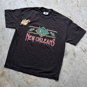 Vintage Lee New Orleans Louisiana T Shirt Mens Medium Black 90s Made in USA Jazz